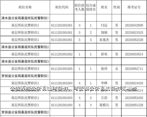 县公安岗位公务员报考条件详解